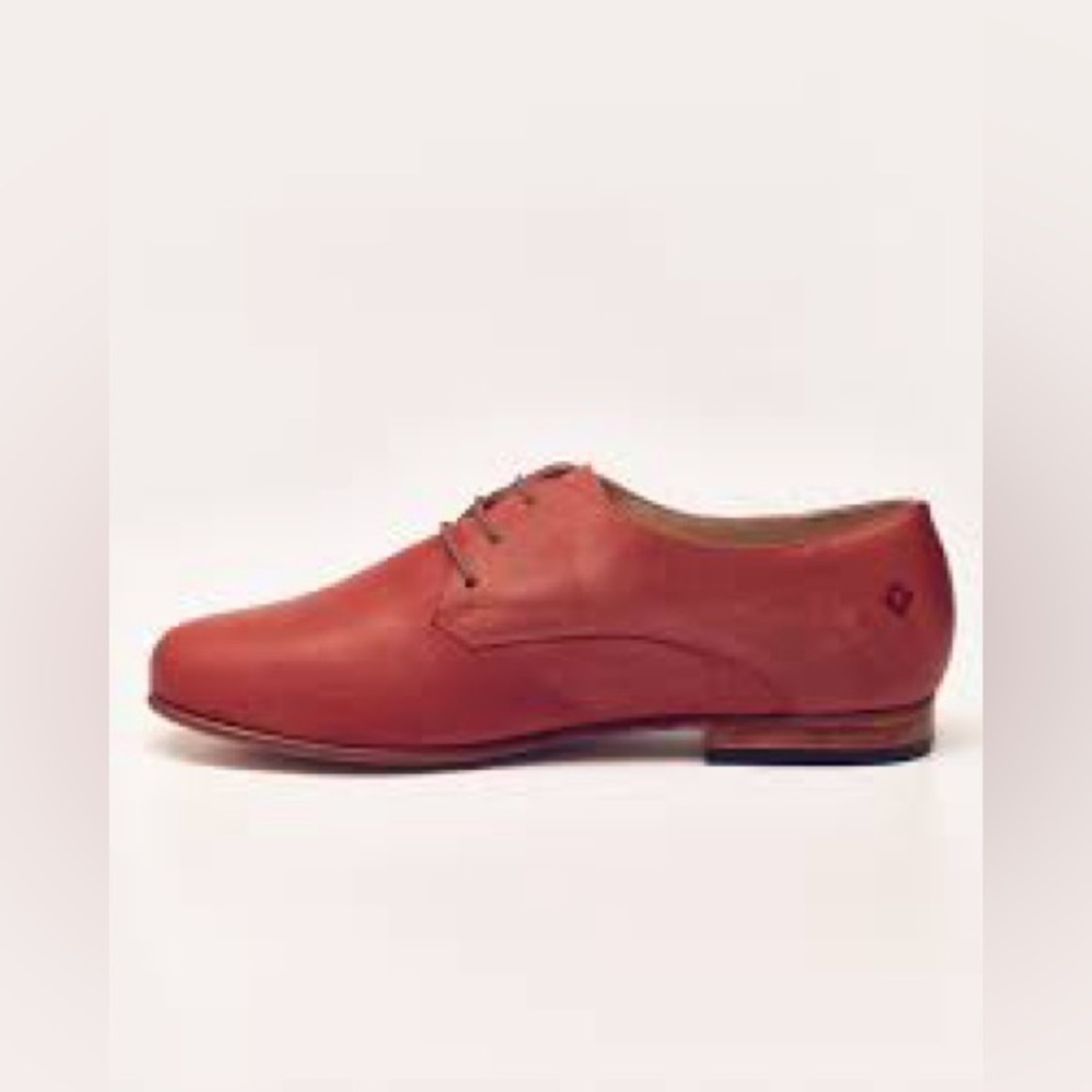 Nisolo Red Oliver Scarlet Oxford 5 for 5 Lace Up Shoe Size 7 - Picture 9 of 11